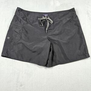 Patagonia Board Shorts Minimalist II Womens Size 8 Black Drawstring Surf Swim